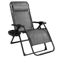 Zero Gravity Chair Oversize Lounge Chair Patio Heavy Duty Folding Recliner Gray