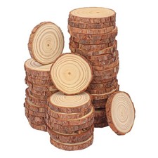 96 PCS Unfinished Wood Slices for Centerpieces, 3.15-4 Inch Natural Wood Slic...