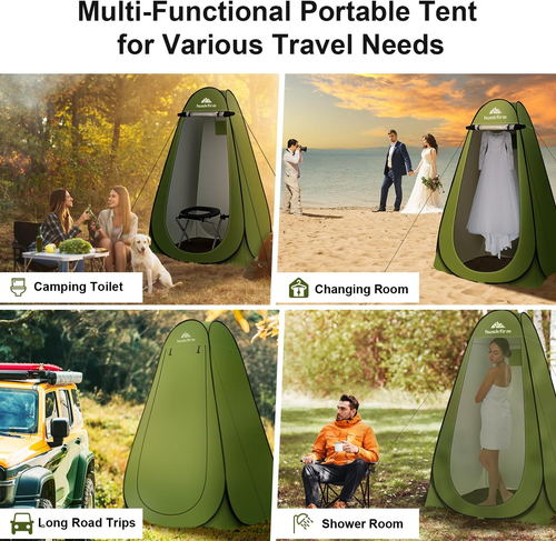 Portable Toilet Kit for Adults, Pop up Privacy Tent, Stainless Steel Portable Ca - 第 6/6 張圖片