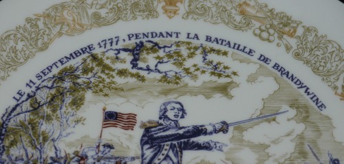 D'ARCEAU LIMOGES FRENCH PLATE, LAFAYETTE AT BRANDYWINE, AMERICAN REVOLUTION - Picture 3 of 5