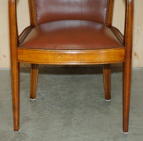 PAIR OF FRENCH ART DECO LEON JALLOT ART NOUVEAU WALNUT ARMCHAIRS PART OF A SUITE - Picture 21 of 24