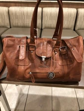 full grain leather duffle bag new cognac color