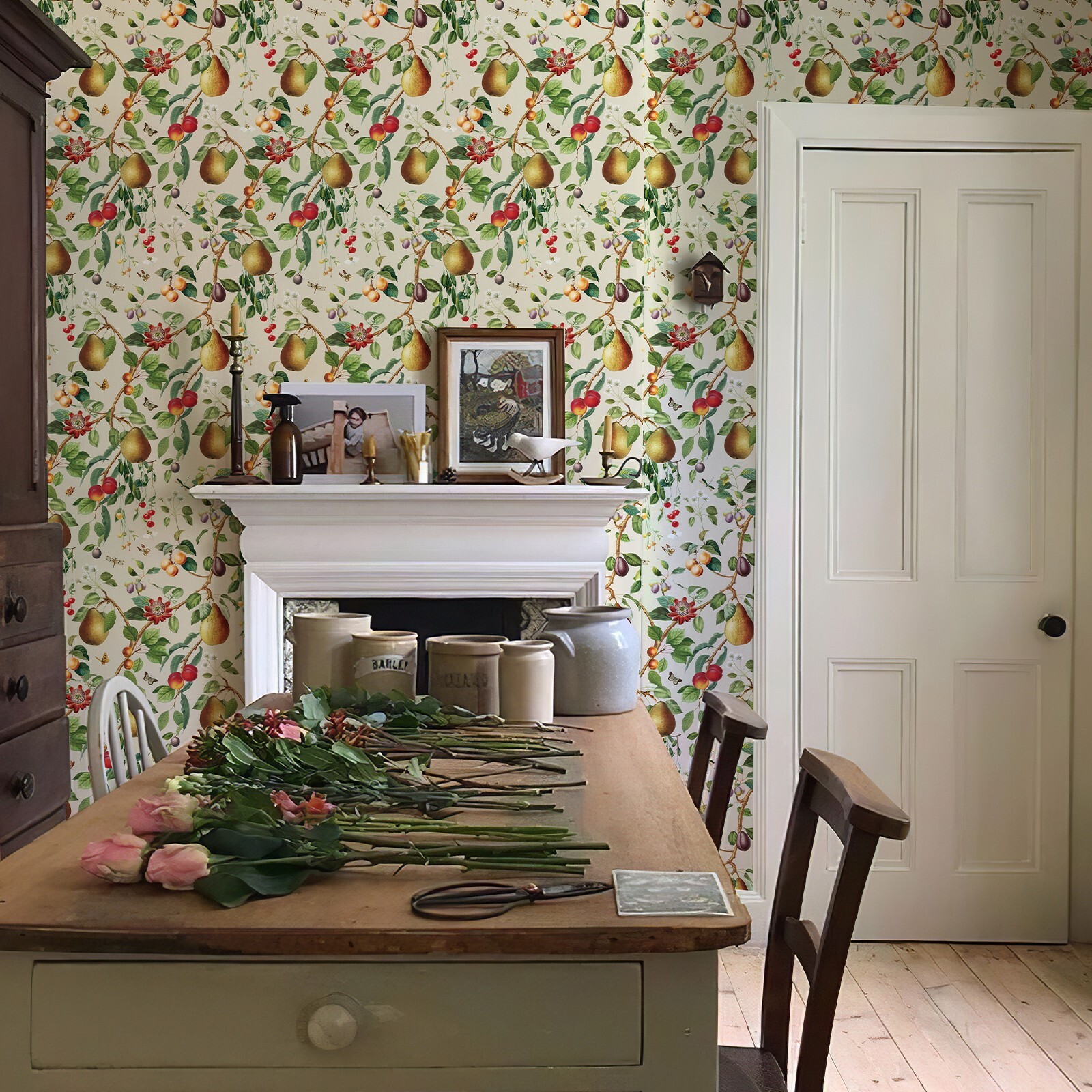 2PCS Jiffdiff Wallpaper Multicolor Fruit Sticker Peel and Stick Decal 17.3X120"