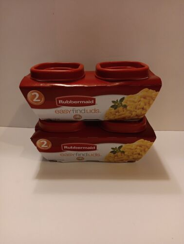 Rubbermaid Easy Find Lids Food Storage Container 1/2 Cup 118ml 2 Sets of 2 - Picture 1 of 4