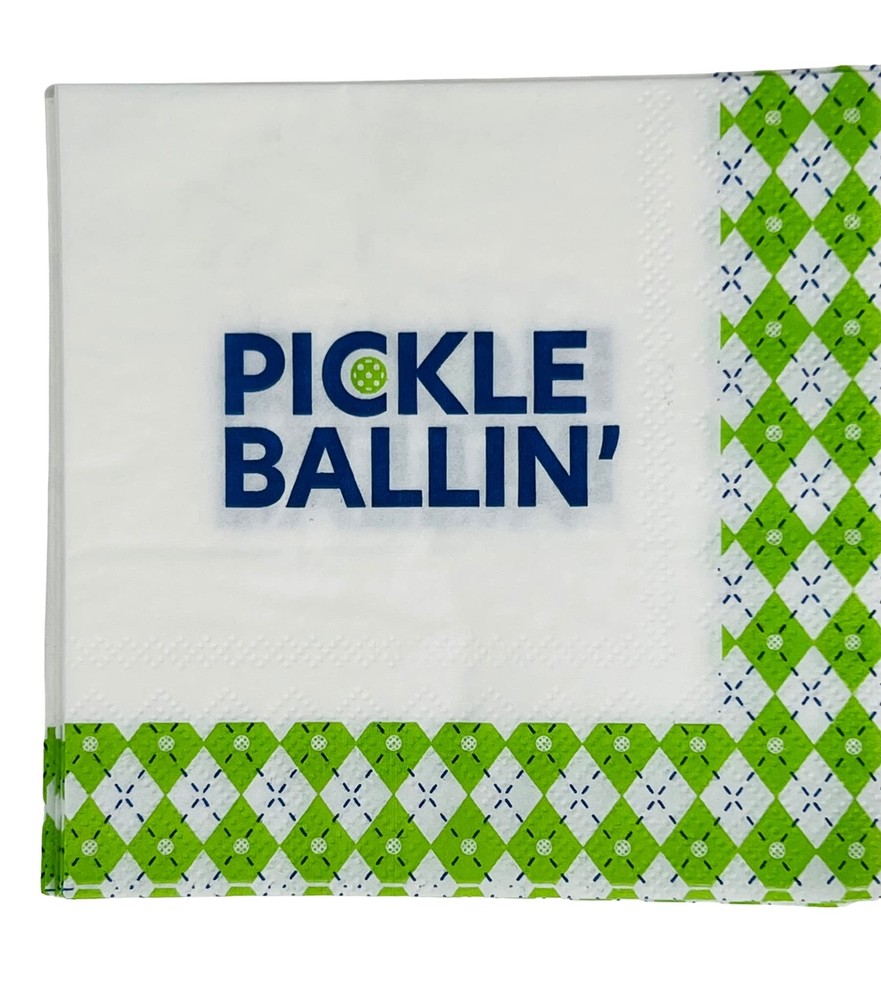 Pickleball Party Supplies Set of 10 Plates and Napkins