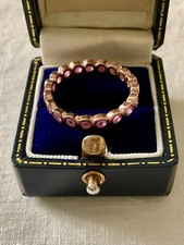 ANCIENNE BAGUE ÉTERNITÉ  ARGENT MASSIF/OR ROSE VERMEIL - RUBIS VÉRITABLE
