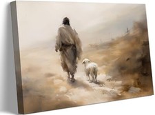 Danseed Jesus Leaves the 99 Sheep Canvas Wall Art Jesus And Lamb Wall Decor P...