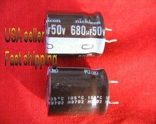 4 pc - 680uf 50v electrolytic capacitors Nichicon 105c S 
