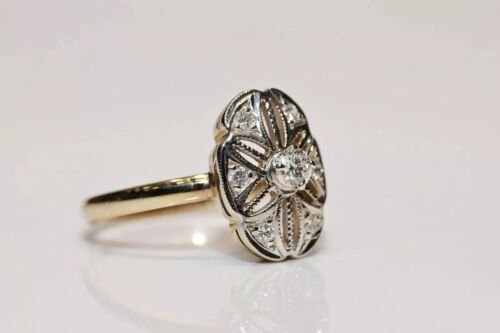 Anillo de regalo vintage Art Deco creado en laboratorio diamante filigrana floral oro blanco 14K FN - Imagen 3 de 13