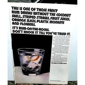 1971 Rums Of Puerto Rico Rum On The Rocks Original Print Ad Vintage
