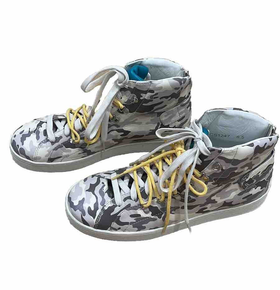 DOLCE AND GABBANA SNEAKERS WHITE/GREY CAMO MEN'S 8.5US/42IT