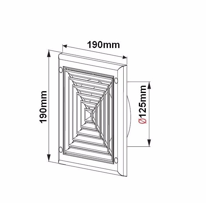 Griglia A Muro 190x190 Mm Antracite - N12A 32011012 - Foto 2