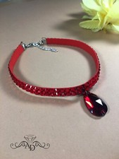 Dance red choker Bellydance red choker Red rhinestone choker Ballroom red choker