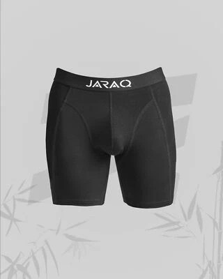 JARAQ Bambus Boxershorts Herren Extra Lang 6er Pack Männer Schwarz