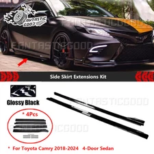 For Toyota Camry 2018-2024丨TRD Style Glossy Black Side Skirt Extension 4Pcs Set