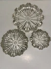 Vintage MCM Anchor Hocking Clear Glass Ashtray Stacking Set 5.5", 4" & 3" RARE!