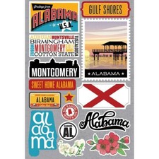 Crafts Stickers 3D Alabama License Plate Gulf Shores State Shape Flower Cotton