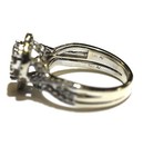14k white gold 1.11ct heart diamond cluster engagement ring wedding band 6.3g 7 — photo 4