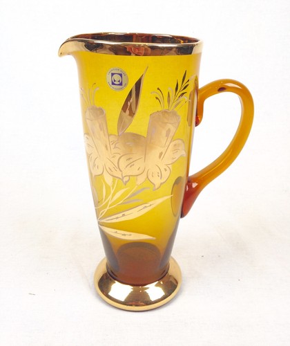 Vintage Glas Limonade / Pimms Set / Deutsches Braunglas / Lausitzer Glas um 1960 - Bild 3 von 6