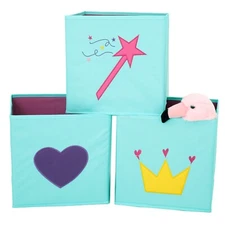 Kids Storage Bins Cubes Set of 3 for girls