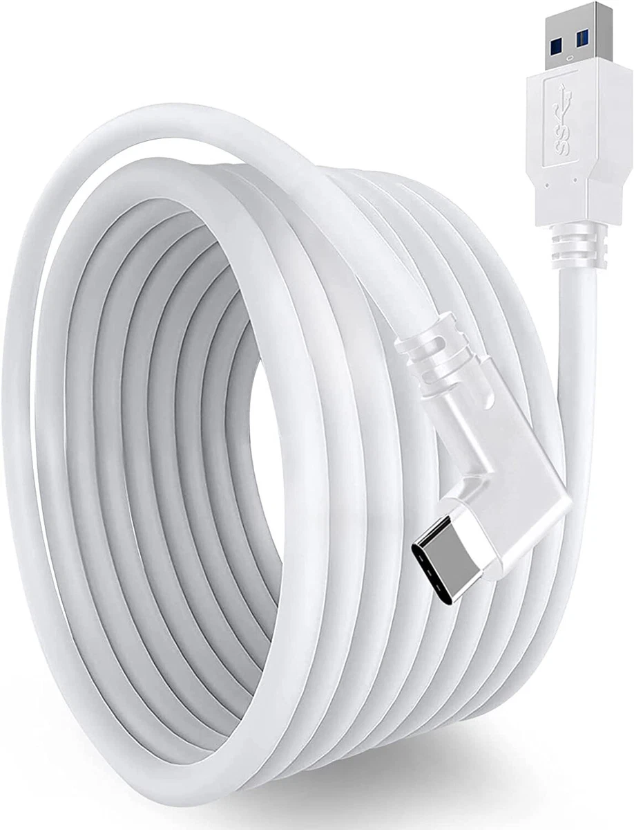 Studerende Meningsfuld krydstogt White 16.5ft (5M) Link Cable for Oculus Quest 2 Type-C to USB A Charging  Cord | eBay