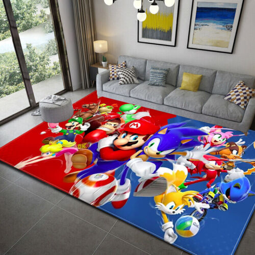 Kids 3D Super Mario Home Rug Living Room Bedroom Area Rug Carpet Floor Mats Gift - Picture 14 of 23
