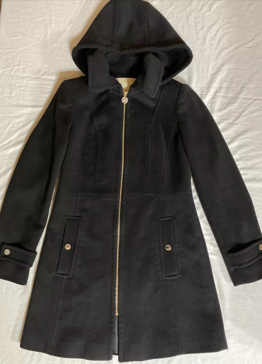 Michael michael kors removable store hood zip front coat