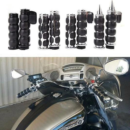 Empuñaduras de manillar negras de 1" para motocicleta Harley Sportster XL883 XL1200 Foto 2 de 3