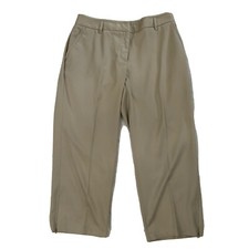 Liz Golf Size 12 Audra Khaki Tan Cropped Pants Liz Claiborne Ankle Zipper