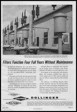 1957 Falfurrias Texas Gas Plant La Gloria Oil Photo Dollinger Filters Print Ad