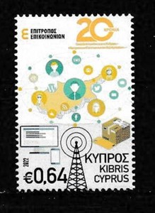 Cyprus 2022 Electronic Comm and Postal SC# 1377 MNH Mint/Never Hinged