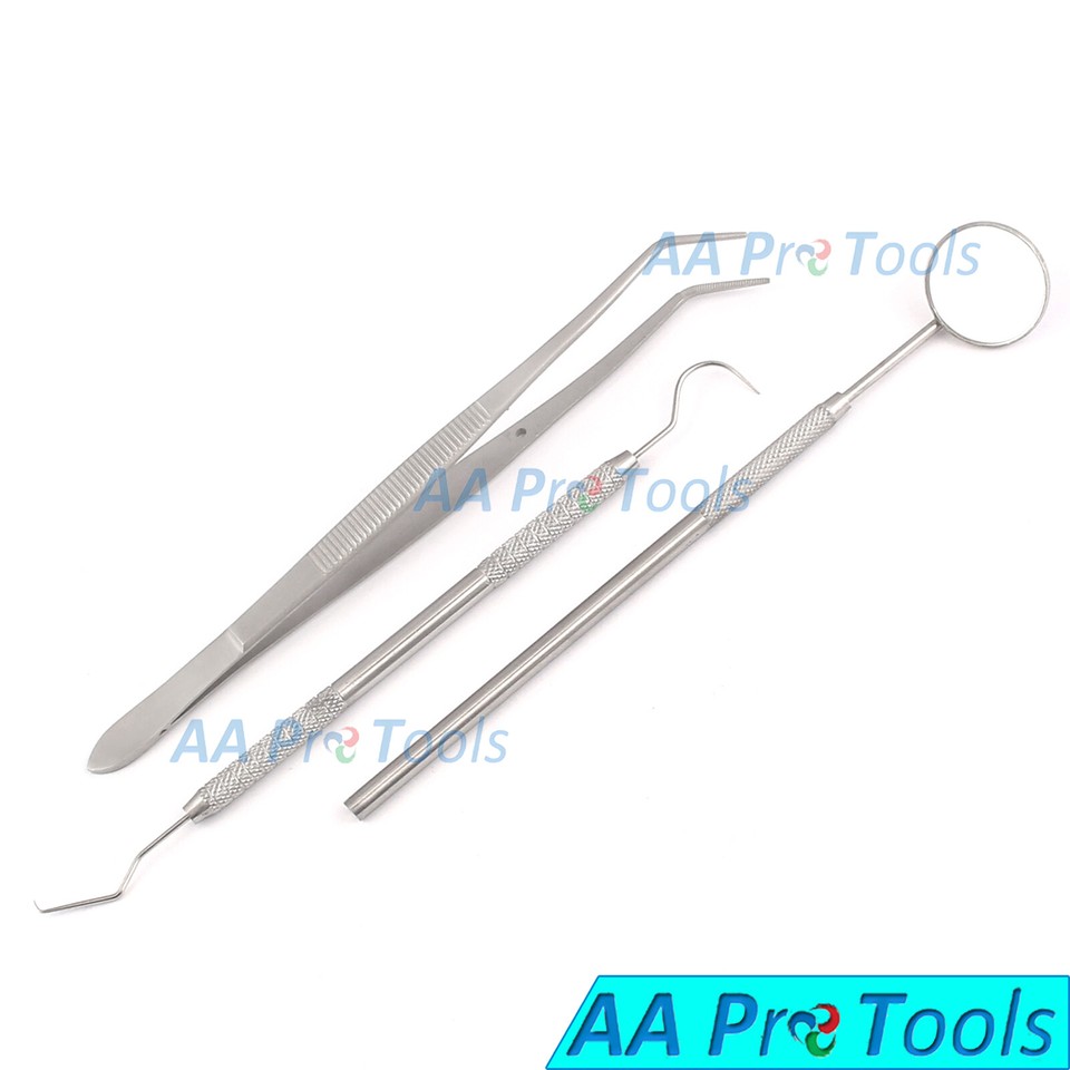 9-Pc Dental - Explorer Probe Dental Mirror College Cotton Pliers Set | eBay