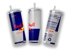 Red Bull Energy Drink Night Shift 20 OZ STAINLESS STEEL TUMBLER CUP +LID/STRAW