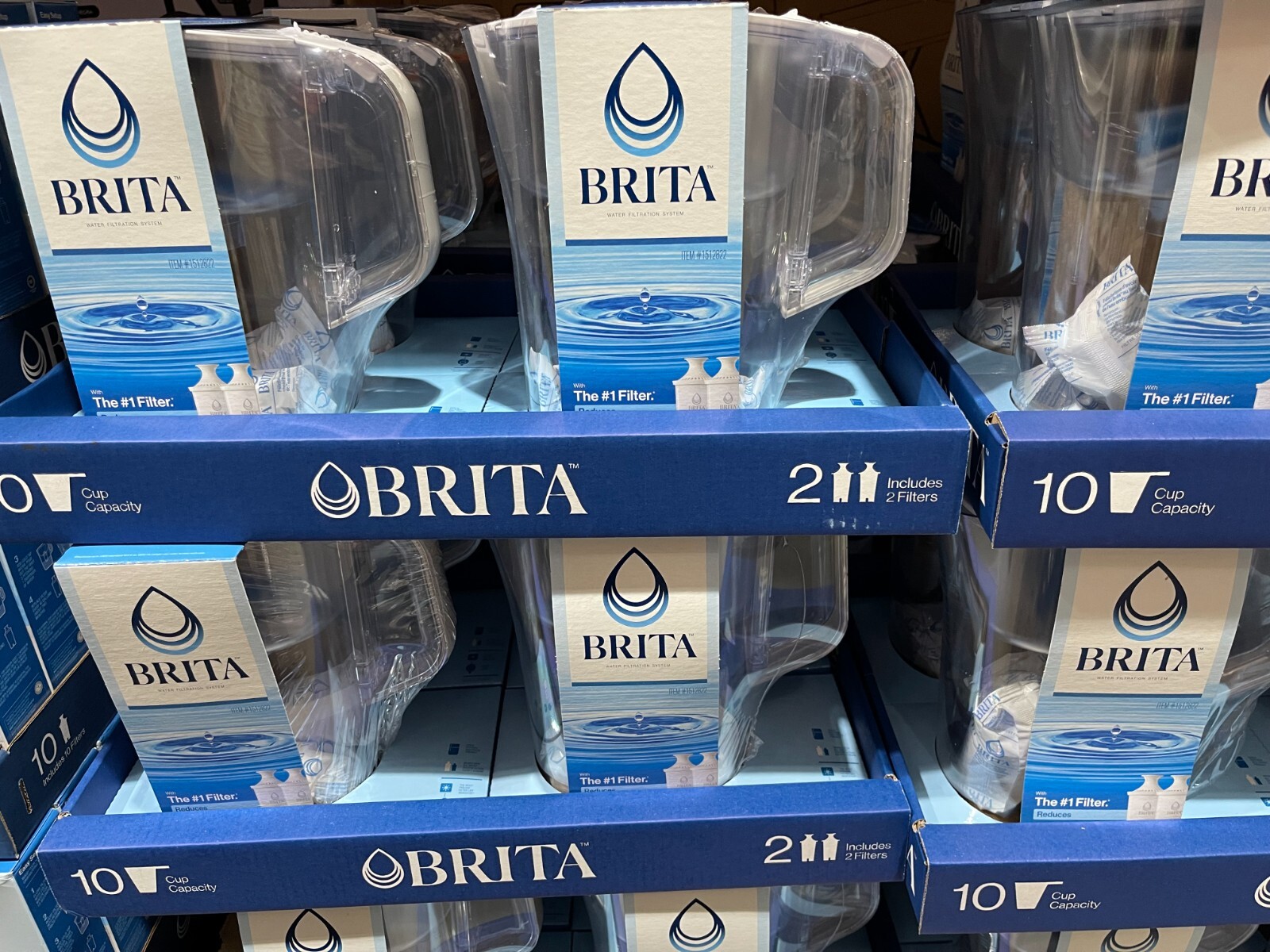 Brita Champlain 10 Cup Water Filter Pitcher & 2 Filters With SmartLight