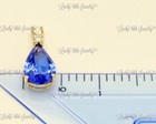 14k Yellow Gold Natural Diamond & Tanzanite Pendant pear shape 8.22ct — photo 9
