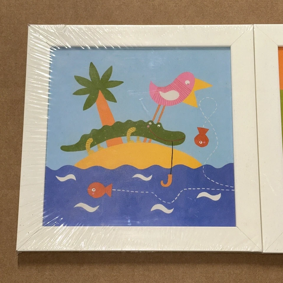 1999 IKEA Fantasi Barnslig Art Print 12"x12" Hippo Ocean Giraffe x3 Lot Set NOS - Image 4 of 4