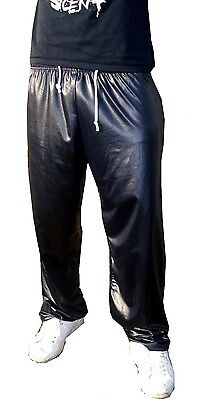 MENS WET LOOK SHINY SPORT TROUSERS 