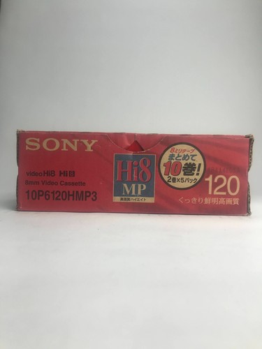 NOS Sony Hi8 120 Minute 10pack 8mm Video cassette Tape Sealed 10P6120HMP3 - Picture 2 of 7