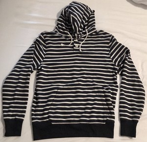 navy and white striped hoodie