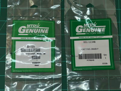 #ad #ad MTD 951 11970 bowl gasket amp; 951 11348 drain gasket.Cub CadetTroy BiltCraftsman $12.00