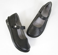 Alegria Solid Black Belle Upgrade Leather Mary Janes Comfort Shoes Size 39 9
