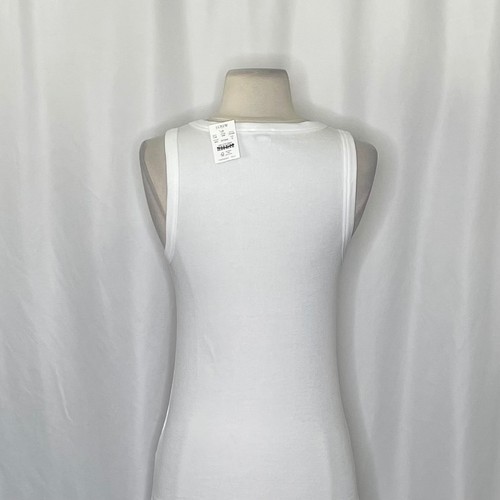 NWT! J. CREW Factory Ribbed High Neck Tank Top Solid White Classic Casual Medium - Picture 9 of 12