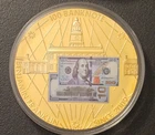 Benjamin Franklin $100 Banknote Collectors Coin American Mint Eagle Layered Gold