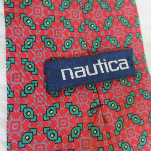 Vintage Nautica Holiday Red Green Silk Wreath Tie - Men's - 第 5/7 張圖片