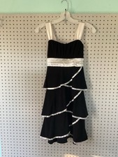 Jr. Girls XL 14 16 Womens XS Black  White Formal Dress Wedding Summer