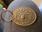 Vintage PRM CO. Statue Of Liberty Solid Brass Key ring