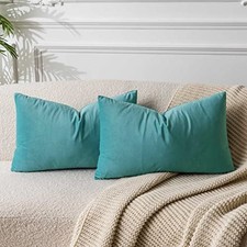 12"x20"Velvet Throw Pillow Cover Set of 20" x 12" Pack of 2 Teal Green