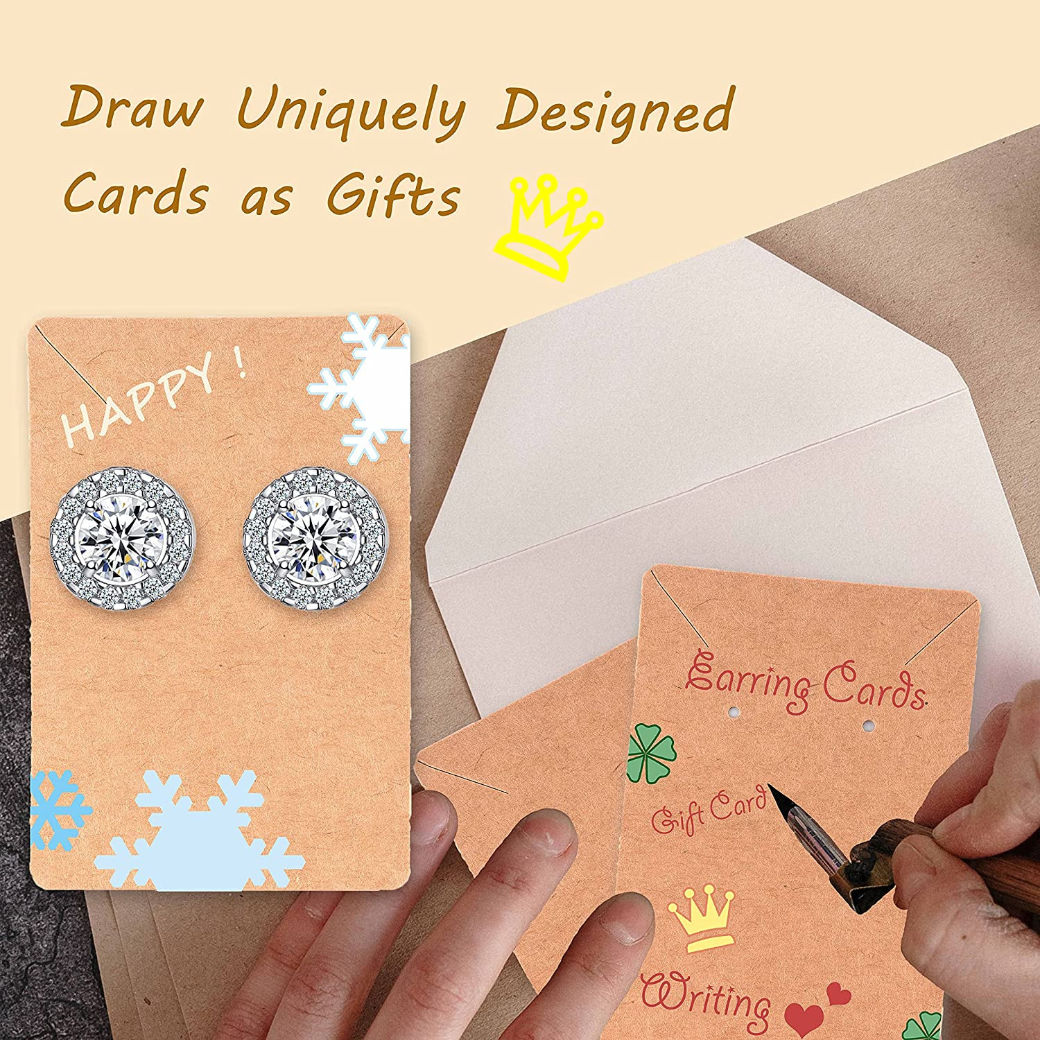 Earring Display Cards with 100 Pcs Earring Holder Cards 200 Pcs Earring Backs an