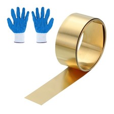 Brass Sheet Roll, 0.008 x 0.6 x 39.4 Inch H62 Thin Brass Foil Strip Plate Shim