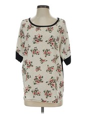 Chris & Carol Women Ivory Short Sleeve Blouse 1